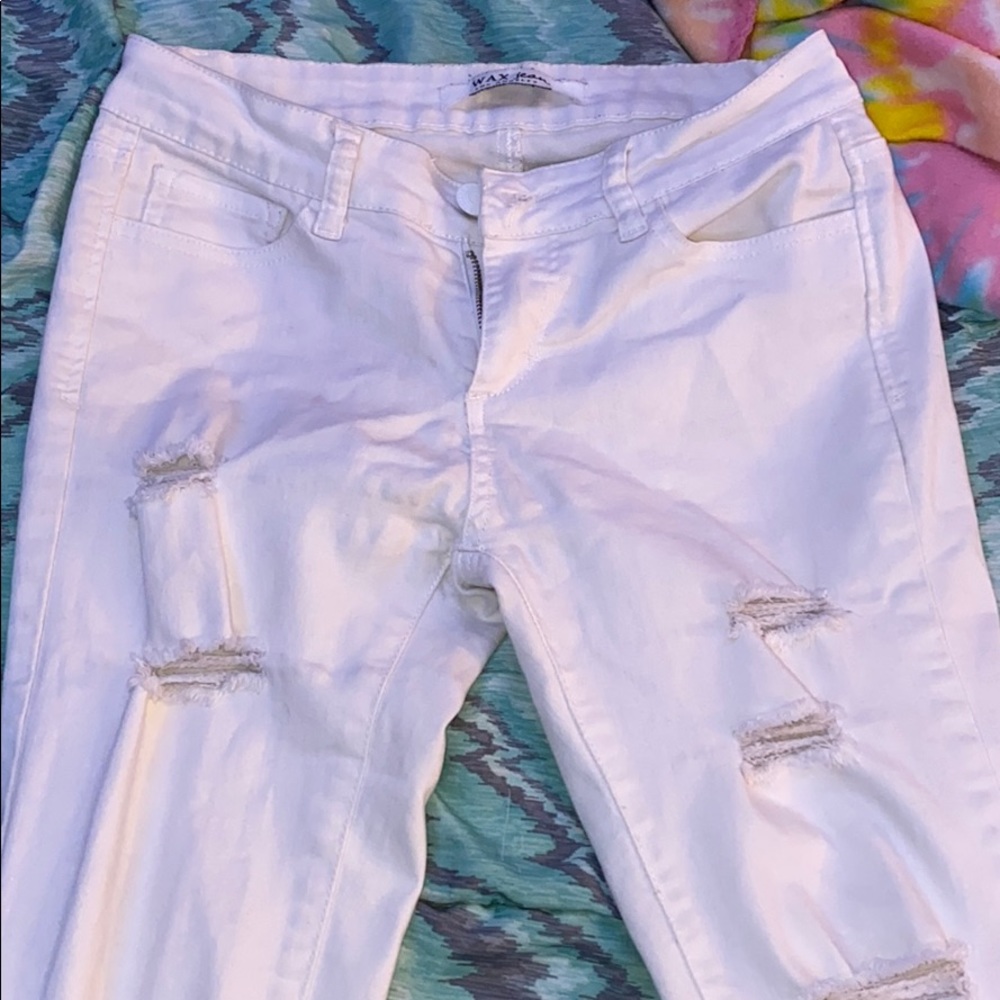 White ripped skinny jeans